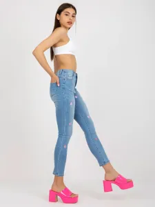 Women's blue denim skinny jeans