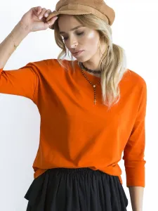 Basic blouse with 3/4 sleeves, dark orange #4747306