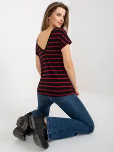 BASIC FEEL GOOD black-red women's striped T-shirt