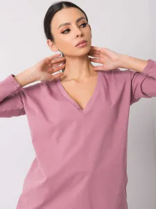 Basic heather blouse with V-neck