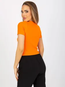 Basic orange short blouse with stripes RUE PARIS #5939443