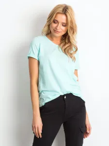 Basic women's t-shirt made of mint cotton #4800361