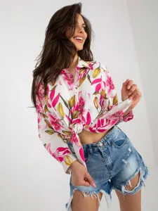 Beige and pink summer shirt with print