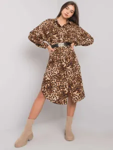 Beige dress with leopard print Tida OCH BELLA