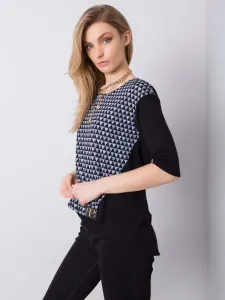 Black and blue blouse with print Amy RUE PARIS