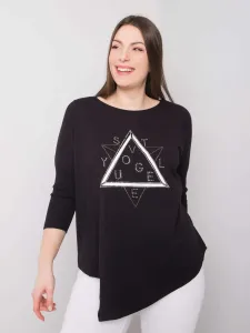 Black asymmetrical blouse size plus