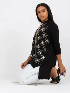 Black blouse plus size with longer back