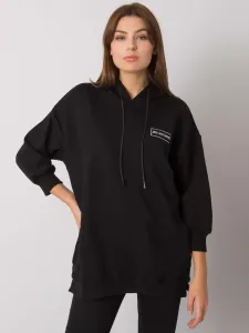 Black cotton sweatshirt with pockets