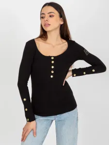 Black ribbed blouse by OCH BELLA #6308021