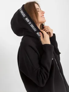 Black sweatshirt with zipper hood #7365449