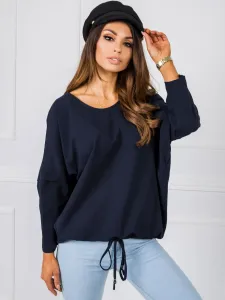 Blouse with an excess of dark blue cotton