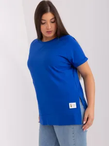 Cobalt blue blouse with basic slit