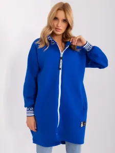Cobalt blue zip-up sweatshirt with insulation