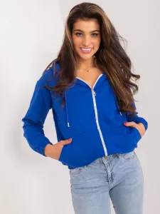 Cotton sweatshirt in cobalt blue