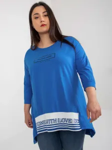 Dark blue asymmetrical plus size tunic