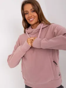 Dusty pink fleece kangaroo sweatshirt SUBLEVEL #8364300
