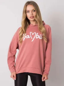Dusty pink women's sweatshirt with pockets #4779136