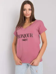 Dusty pink women's T-shirt with print
