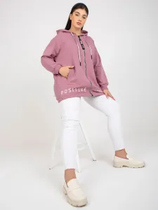 Dusty pink zipper sweatshirt plus sizes