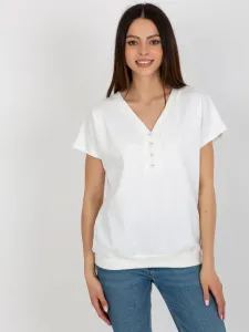 Ecru basic cotton blouse