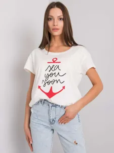 Ecru T-shirt with inscription