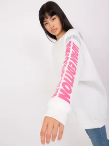 Ecru women's oversize sweatshirt with print
