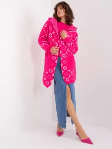 Fuchsia women's cardigan with patterns