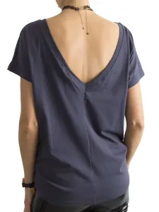 Graphite T-shirt with neckline on the back