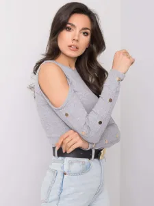 Gray blouse with cutouts