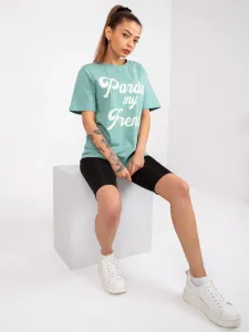 Green Cotton Casual Jade T-Shirt