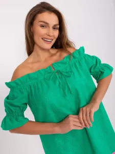 Green Spanish blouse with short sleeves