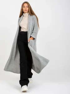Grey maxi cardigan with the addition of OH BELLA wool