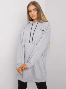 Grey melange women's hoodie #4789967