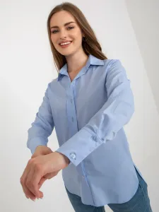 Light blue asymmetrical classic shirt