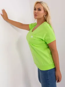 Light green women's blouse plus size with pocket