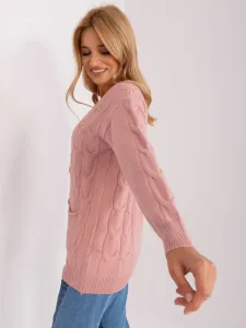 Light pink cardigan with cables