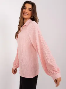 Light pink shirt blouse with collar #8366887