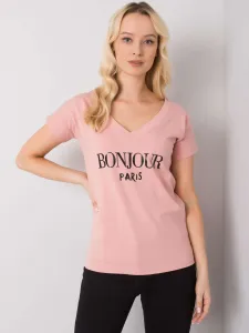 Light pink women's T-shirt with print