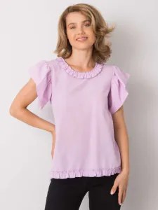Light purple blouse with ruffles