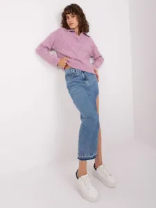 Light purple cable knitted sweater