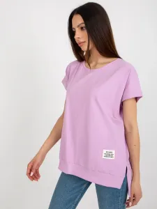 Light purple lady's oversize blouse with slits #7371374