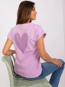 Light purple women's blouse with short sleeves
