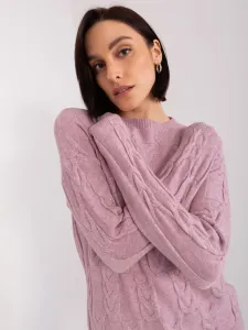 Light Purple Women's Cable Knitted Sweater