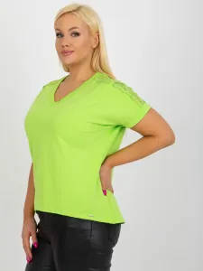 Lime green cotton blouse larger size