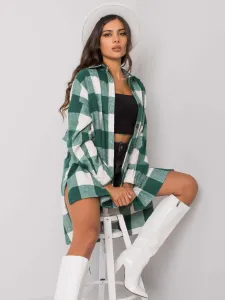 Long green-and-white checkered shirt Amerie