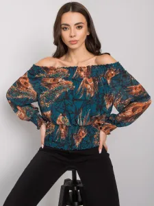 Marine brown lady's blouse with Nanterre patterns
