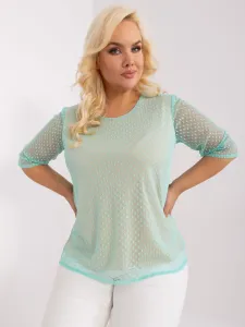 Mint elegant blouse of larger size #8288269