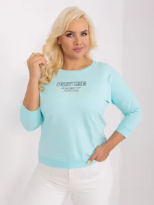 Mint plus size blouse with 3/4 sleeves
