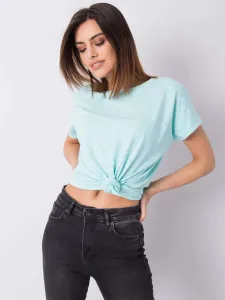 Mint T-shirt with neckline on the back #4862349