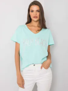 Mint T-shirt with V-neck #6102146